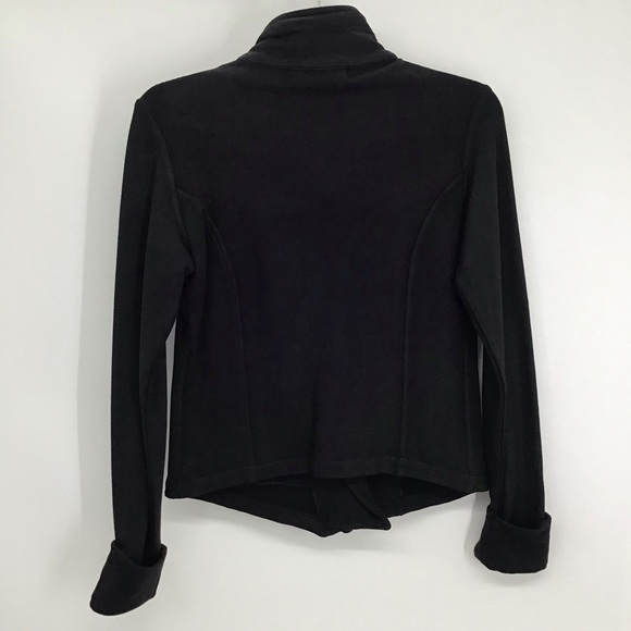 Benjamin Jay Stretch Knit Moto Style Zip-Up Black Jacket Casual Career Size S - Picture 2 of 7